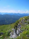 Hiking on the mountain RoÃÅ¸-und Buchstein in Bavaria Royalty Free Stock Photo